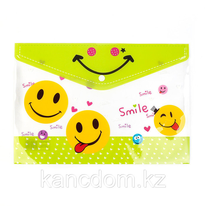 Папка пластиковая на кнопке А4 Smiling face