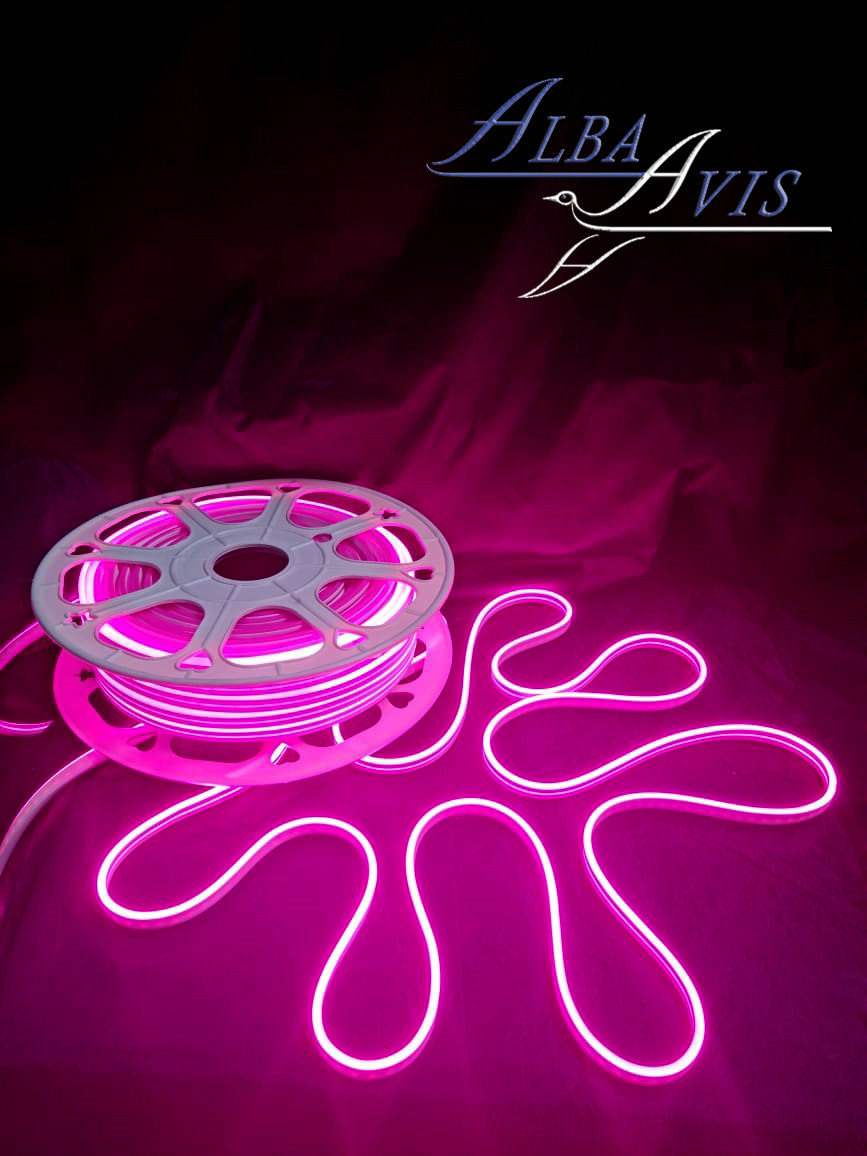 Световой шнур гибкий неон 12 вольт. Flex neon для рекламы. Розовый гибкий светодиодный неон.