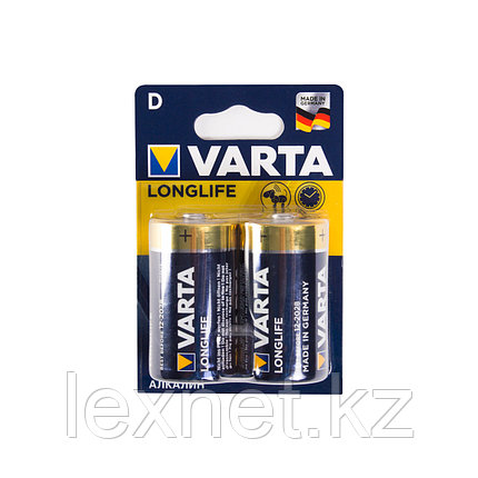 Батарейка VARTA Longlife Mono 1.5V - LR20/D 2 шт. в блистере, фото 2