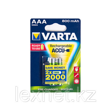 Аккумулятор VARTA R2U Micro 1.2V - HR03/AAA 800 мАч (2 шт), фото 2