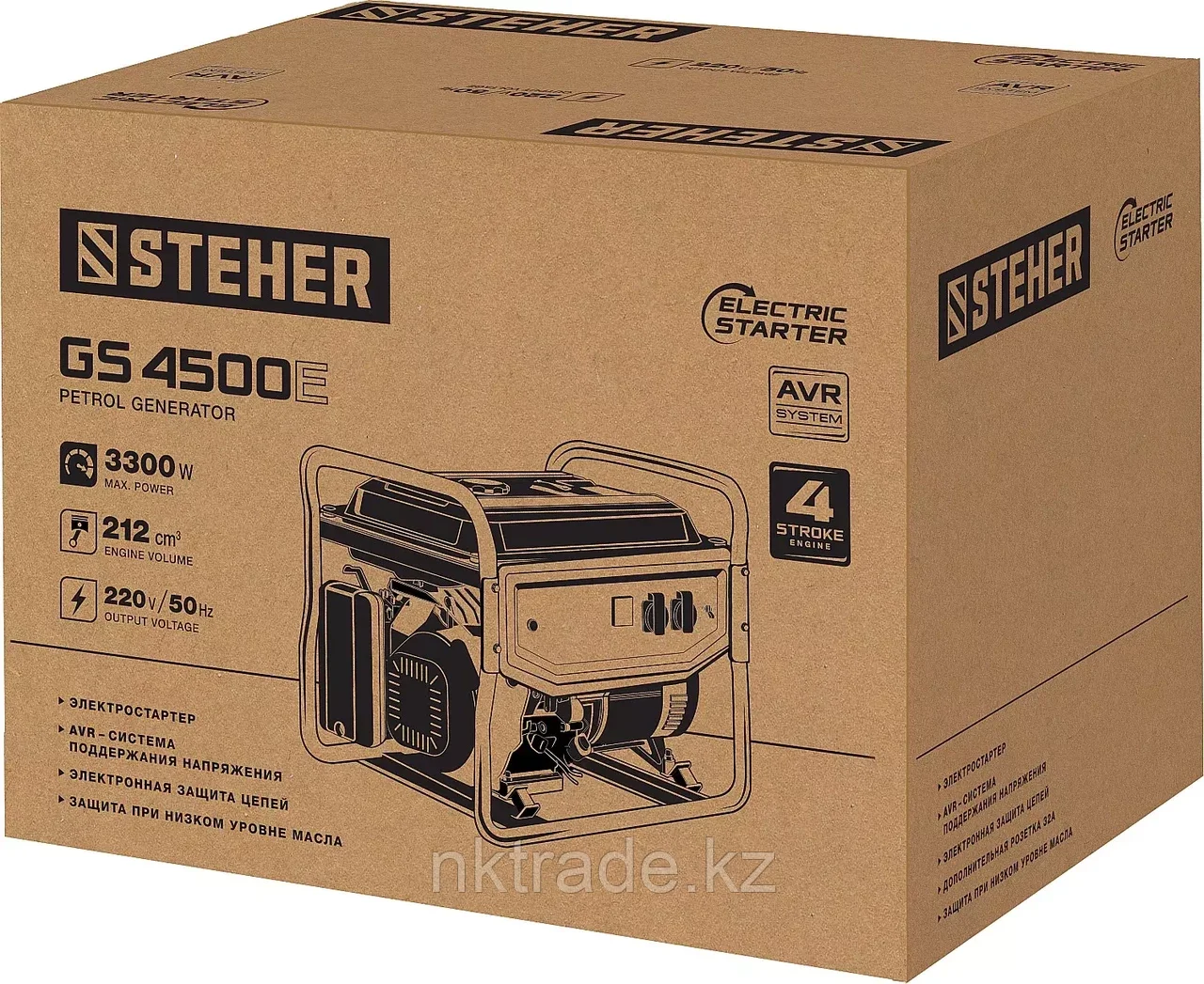 GS-4500Е бензиновый генератор с электростартером, 3300 Вт, STEHER - фото 9 - id-p91986355