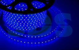 LED лента 220 В, 10х7 мм, IP67, SMD 2835, 60 LED/m, цвет свечения синий, бухта 100 м