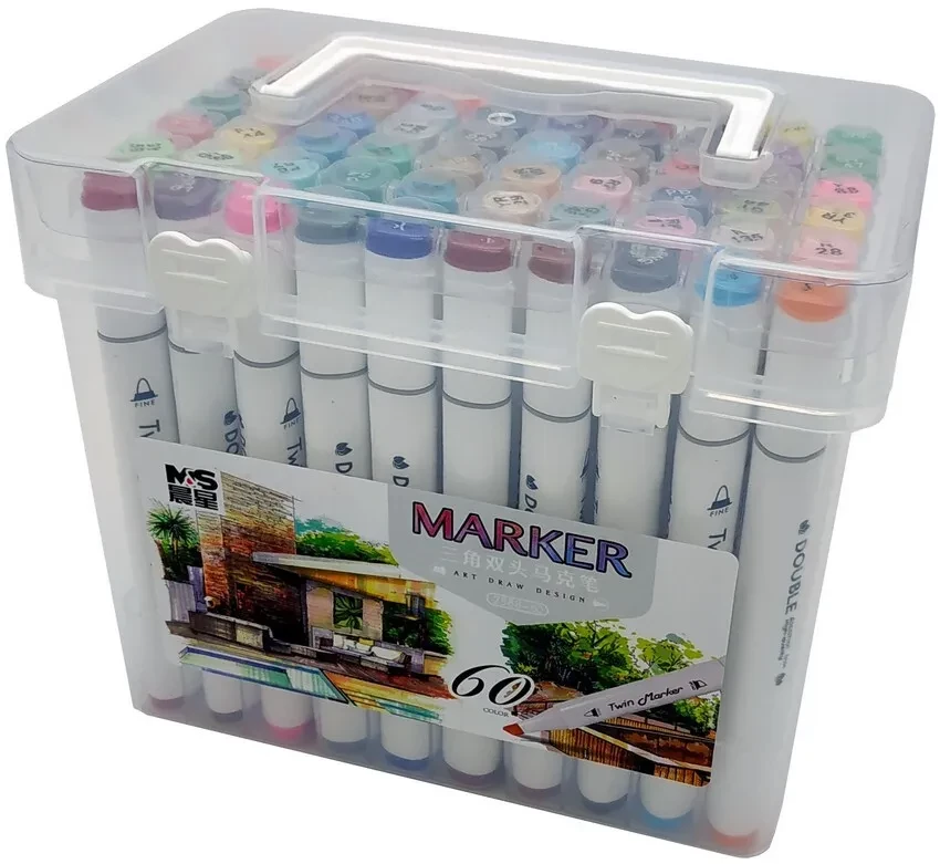 Маркер ART DRAW DESIGN, 60 цветов