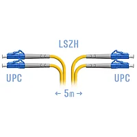 Патчкорд оптический прямой LC/UPC - LC/UPC, SM (одномод), Duplex, 5 метр