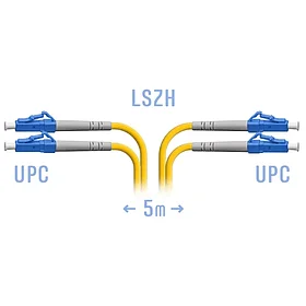 Патчкорд оптический прямой LC/UPC - LC/UPC, SM (одномод), Duplex, 5 метр