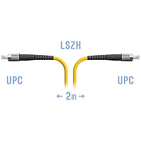 Патчкорд оптический прямой FC/UPC - FC/UPC, SM, Simplex, 2 метр