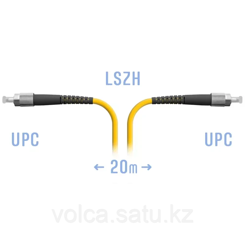 Патчкорд оптический прямой FC/UPC - FC/UPC, SM (одномод), Simplex 20 метров