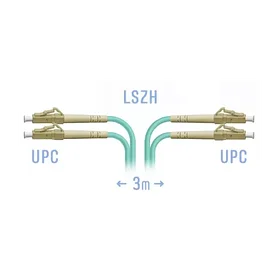 Патчкорд оптический прямой LC/UPC - LC/UPC, MM (многомод 50/125 (OM3)), Duplex, 3 метра