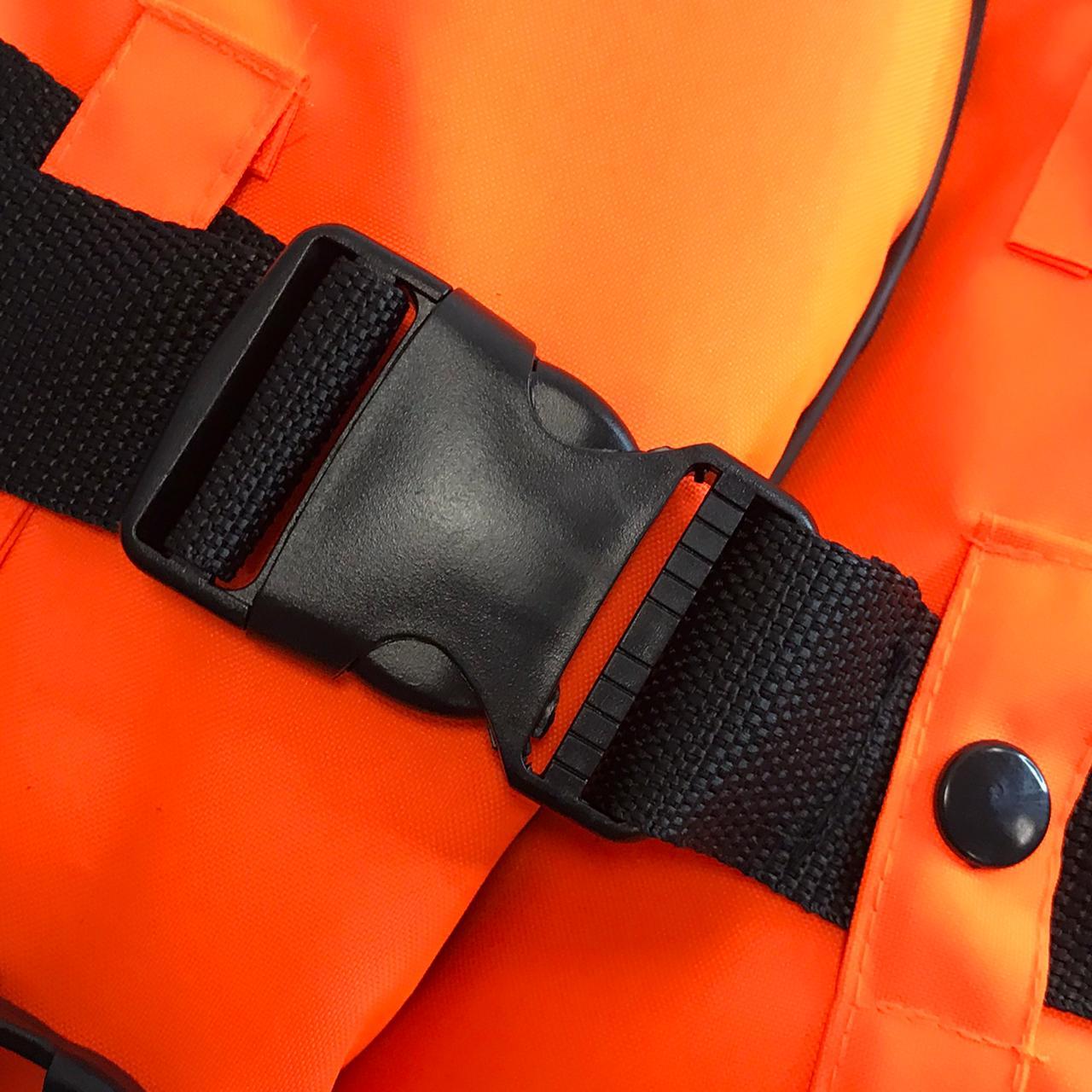 Спасательный жилет со свистком водонепроницаемый взрослый оранжево-черный - фото 5 - id-p91999520