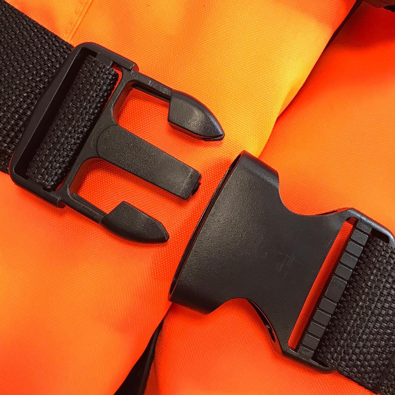 Спасательный жилет со свистком водонепроницаемый взрослый оранжево-черный - фото 6 - id-p91999520