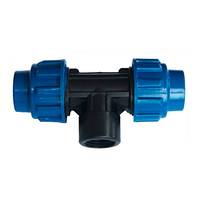 Тройник ПНД компрессионный с внутренней резьбой PN16 25х12,7 мм