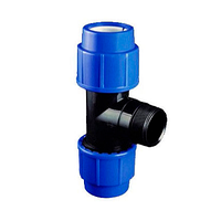 Тройник ПНД компрессионный с наружной резьбой PN16 63х38,1 мм