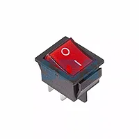 Выключатель клавишный 250V 16А (4с) ON-OFF красный с подсветкой REXANT, фото 1