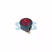 Выключатель клавишный круглый 250V 6А (3с) ON-OFF красный с подсветкой REXANT, фото 1