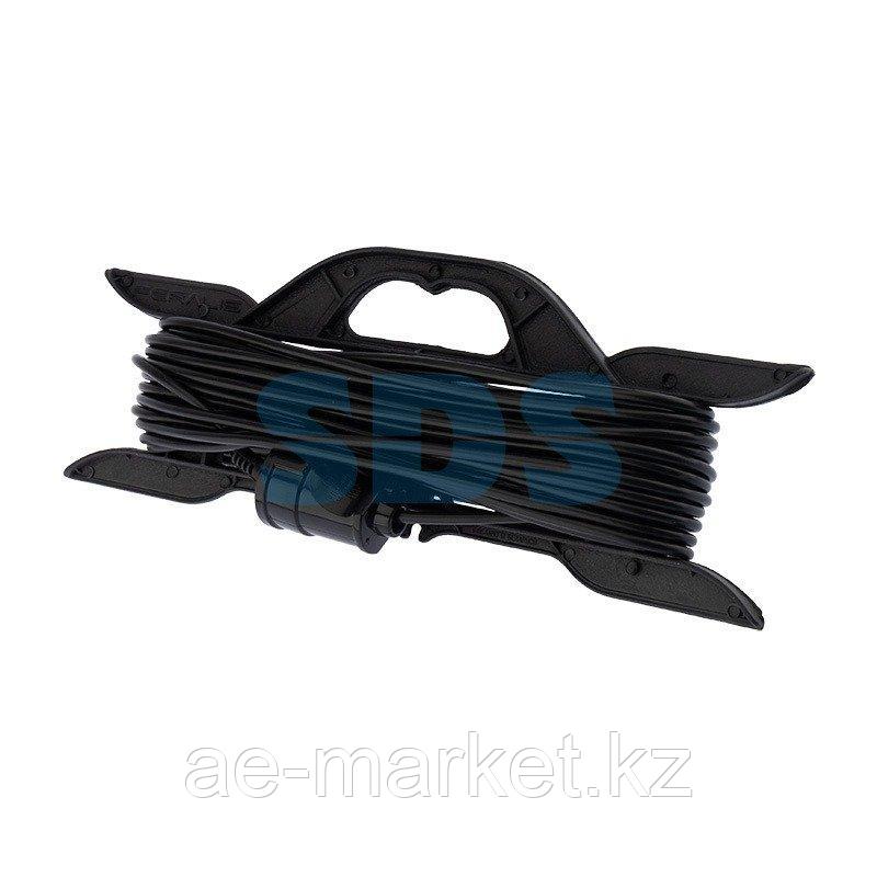Удлинитель-шнур на рамке PROconnect ПВС 2х0.75, 20 м,  б/з,  6 А,  1300 Вт,  IP20, черный (Сделано в России)