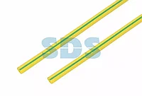 Термоусаживаемая трубка REXANT 8,0/4,0 мм,  желто-зеленая,  упаковка 50 шт.  по 1 м