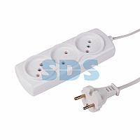 Удлинитель 3 гнезда 3 м 2х0,75 мм&sup2; б/з STANDART белый PROCONNECT