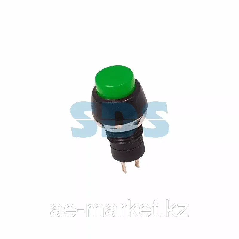 Выключатель-кнопка 250V 1А (2с) (ON)-OFF Б/Фикс зеленая Micro REXANT