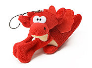 Мягкая игрушка- брелок Дракон, красный, фото 2