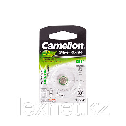 Батарейка CAMELION Silver Oxide SR44-BP1(0%Hg), фото 1