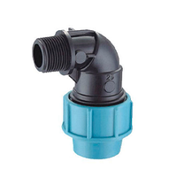 Отвод ПНД компрессионный с наружной резьбой PN10 90х12,7 мм