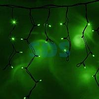 Гирлянда Айсикл (бахрома) светодиодный,  5,6 х 0,9 м,  черный провод "КАУЧУК",  230 В,  диоды зеленые,  240
