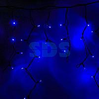 Гирлянда Айсикл (бахрома) светодиодный,  5,6 х 0,9 м,  черный провод "КАУЧУК",  230 В,  диоды синие,  240 LED