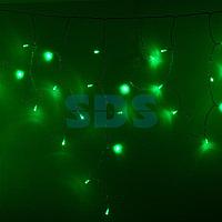 Гирлянда Айсикл (бахрома) светодиодный,  2,4 х 0,6 м,  прозрачный провод,  230 В,  диоды зелёные,  88 LED