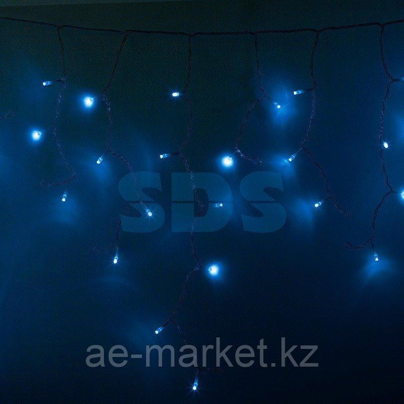 Гирлянда Айсикл (бахрома) светодиодный,  2,4 х 0,6 м,  прозрачный провод,  230 В,  диоды синие,  88 LED