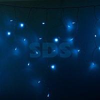 Гирлянда Айсикл (бахрома) светодиодный, 2,4 х 0,6 м, прозрачный провод, 230 В, диоды синие, 88 LED