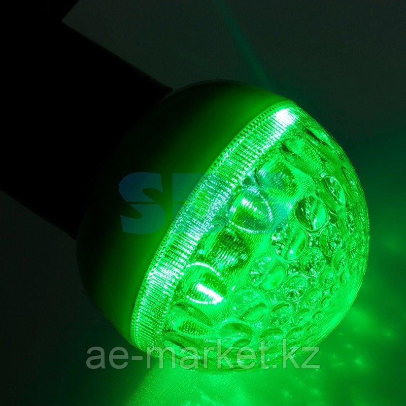 Лампа шар светодиодная,  9 SMD 3528 диодов,  зеленая,  диаметр 50 мм. ,  E27, 220V,  IP65. NEON-NIGHT