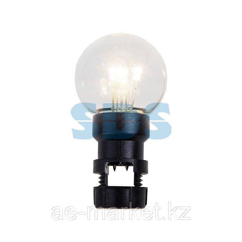 Лампа шар 6 LED вместе с патроном для белт-лайта,  цвет: Тёплый белый,  &Oslash;45мм,  прозрачная колба