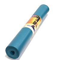 Коврик для йоги и фитнеса (йогамат) текстурный двухслойный 3 мм березово синий