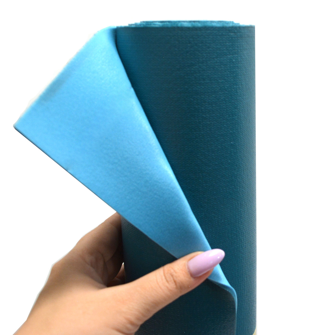 Коврик для йоги и фитнеса (йогамат) текстурный двухслойный 3 мм березово синий - фото 6 - id-p92043529