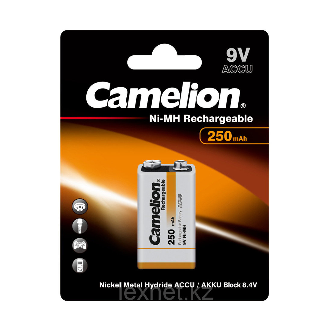 Аккумулятор CAMELION Rechargeable Ni-MH NH-9V250BP1