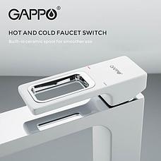 GAPPO G1017-2 Смеситель д/раковины высокий белый, фото 2