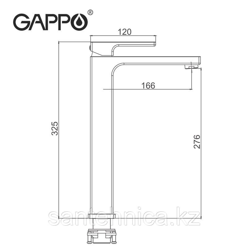 Смеситель для раковины высокий Gappo G1017-2 белый/хром - фото 5 - id-p92063187