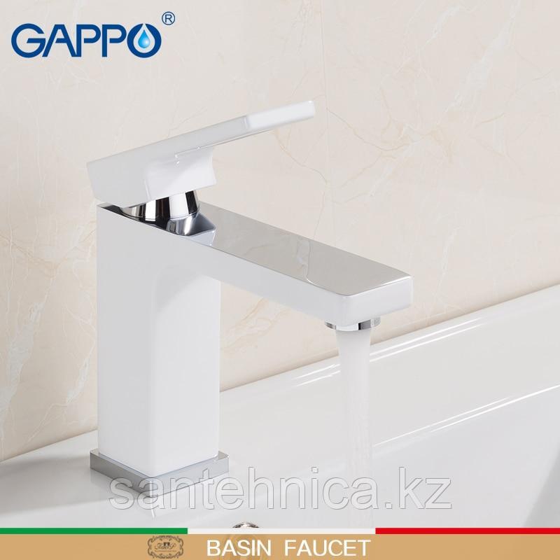 GAPPO G1017-8 Смеситель д/раковины белый/хром