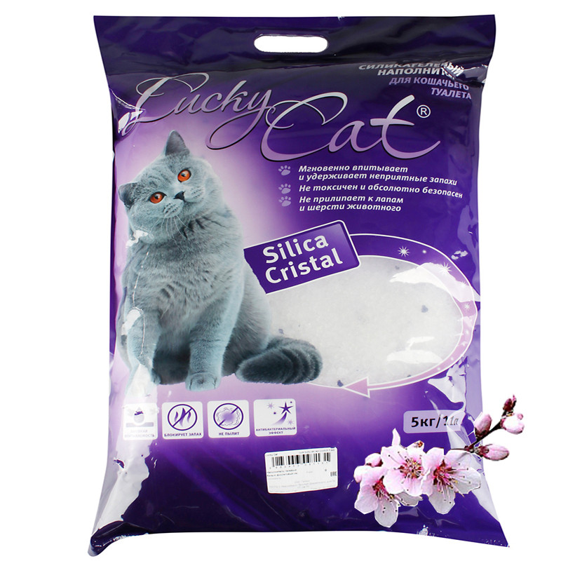 Lucky Cat (Лаки кэт) Наполнитель силикагелевый Сакура, 11 л, фото 1