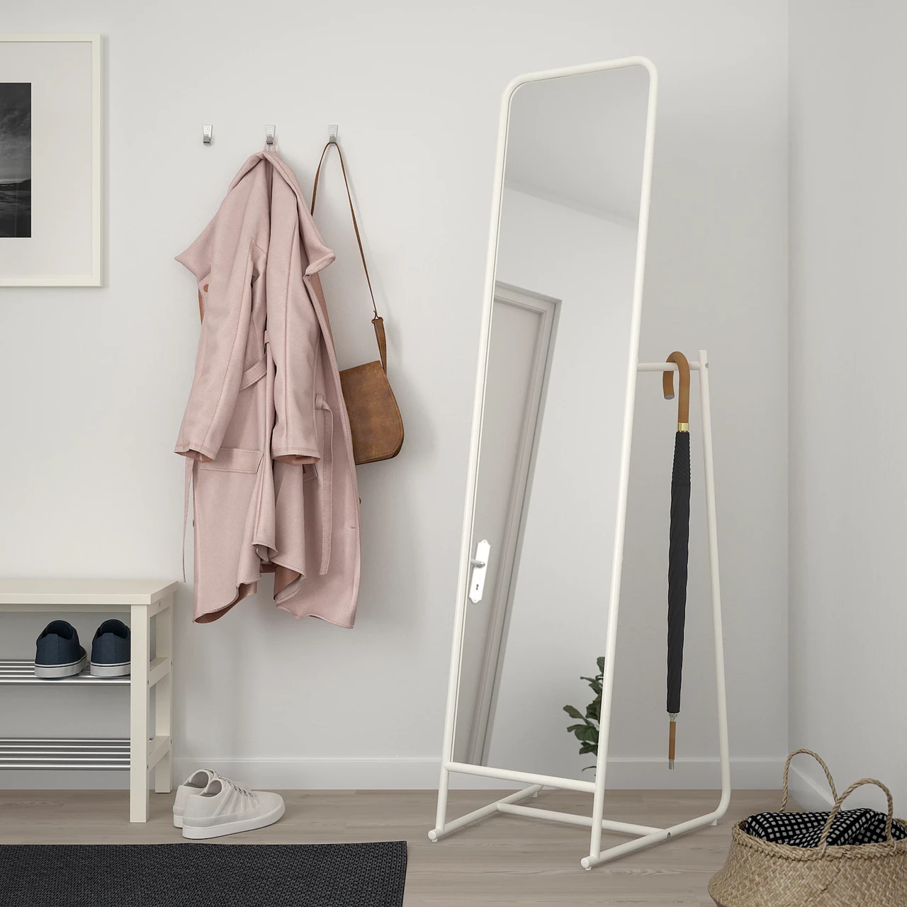 KNAPPER КНАППЕР Зеркало напольное, белый48x160 см