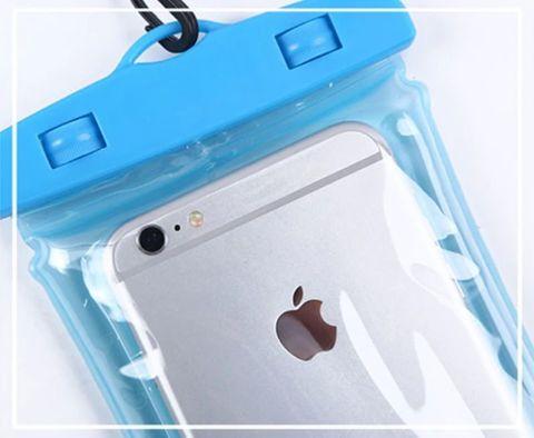 Чехол для смартфона водонепроницаемый со спасательным кругом и ремешком IPX8 (Синий) - фото 7 - id-p92067768