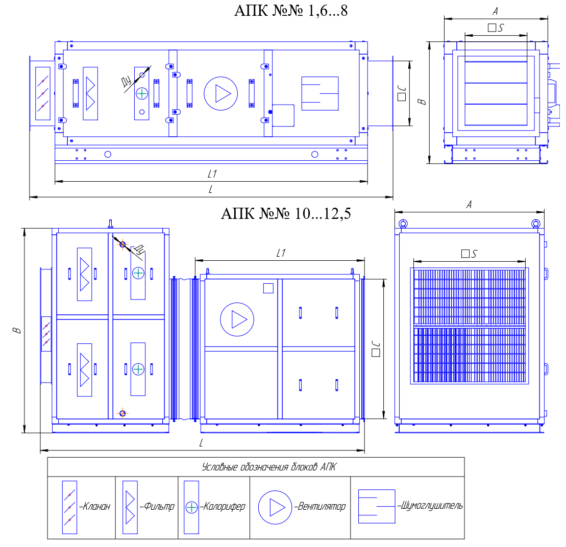 Вентиляционно-приточная установка АПК-5-4 Э - фото 2 - id-p92068566
