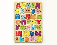 Деревянная игрушка Большая алфавитная доска «Весёлые буквы»