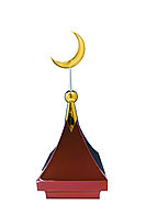 Купол для мазара «Саукеле». Цвет бордо с золотым объемным полумесяцем. На колонну 25,5х25,5 см