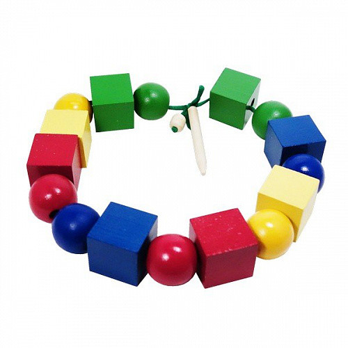 Деревянная игрушка Бусы геометрические, цветные - фото 1 - id-p92073638