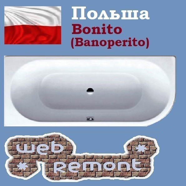Акриловая ванна Banoperito Vella 170x72.5 L (Ванна + ножки). Польша - фото 1 - id-p92080602