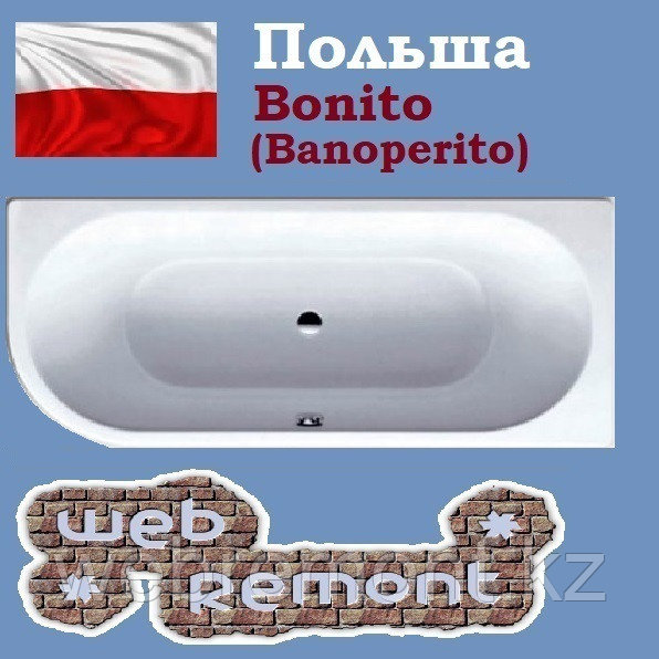 Акриловая ванна Banoperito Vella 170x72.5 R (Ванна + ножки). Польша