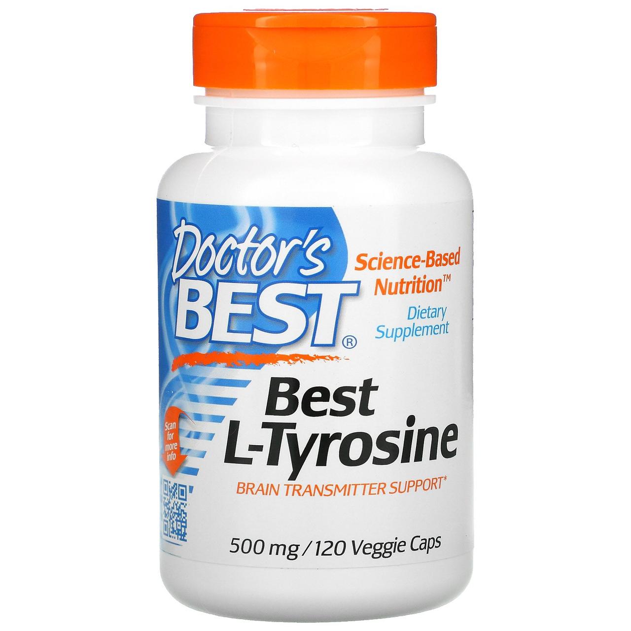 L-тирозин, 500 мг, 120 вегетарианских капсул, Doctor's Best