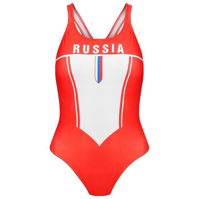 Купальник спортивный, слитный, подростковый RUSSIA, размер 36