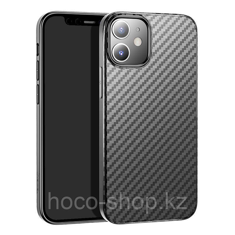 Защитный чехол для iPhone 12 mini Hoco "Delicate shadow" карбон, черный, фото 1